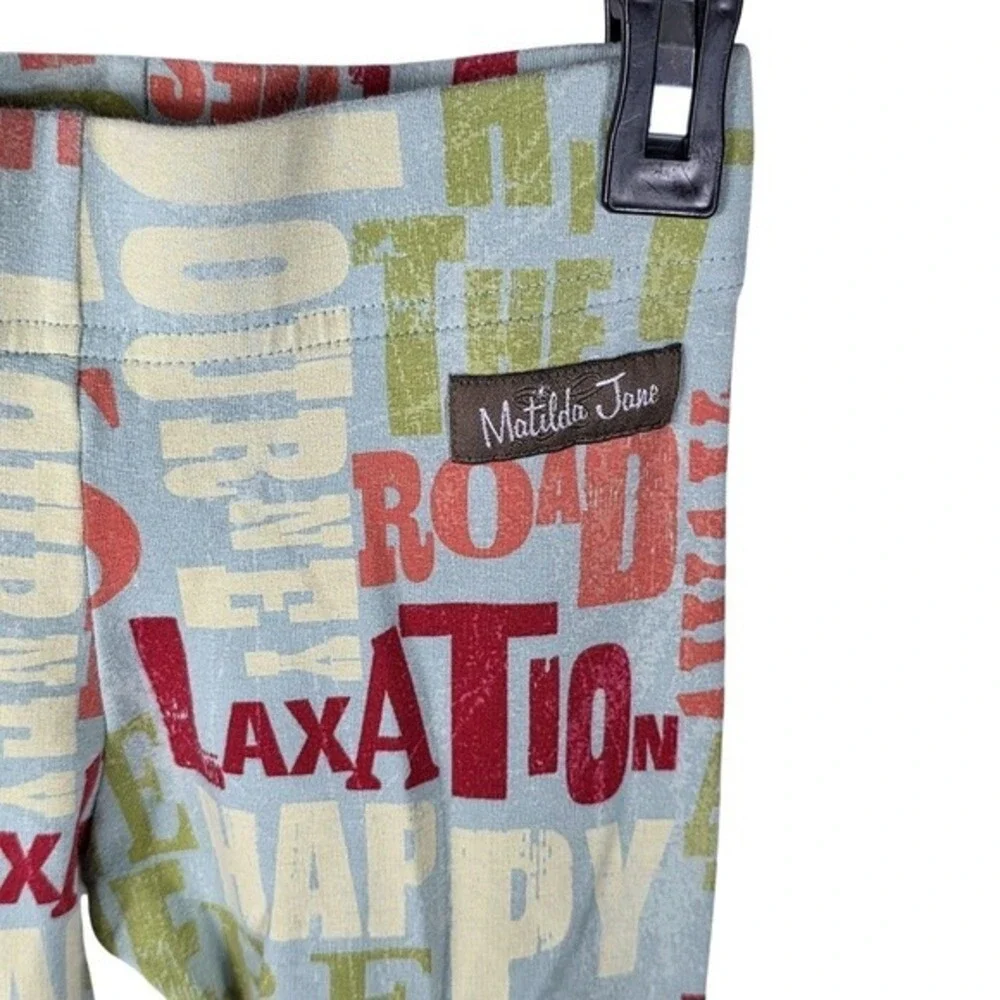 Matilda Jane Girls Size 8 Road Trip Typography Dress & Ruffle Leggings‎ Set Blue